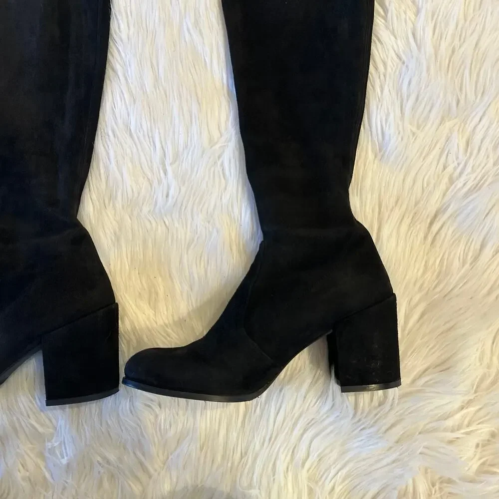 Stuart Weitzman Tieland Over The Knee High Boots Suede Block Heel Thigh High - Picture 10 of 16